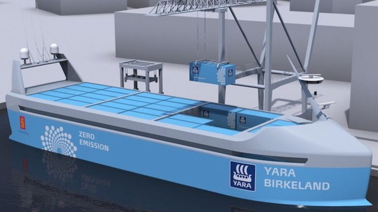El Yara Birkeland es el buque que surcará los mares sin contaminar y sin personal