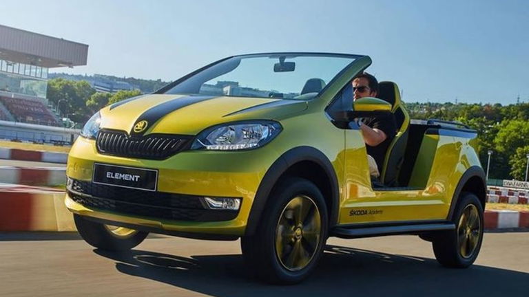 Este futurista buggy eléctrico de Škoda posee su propio panel solar en el maletero