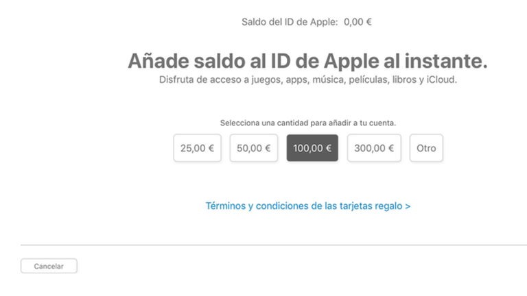 Apple ofrece un bonus del 10% para los usuarios que añadan dinero a sus cuentas