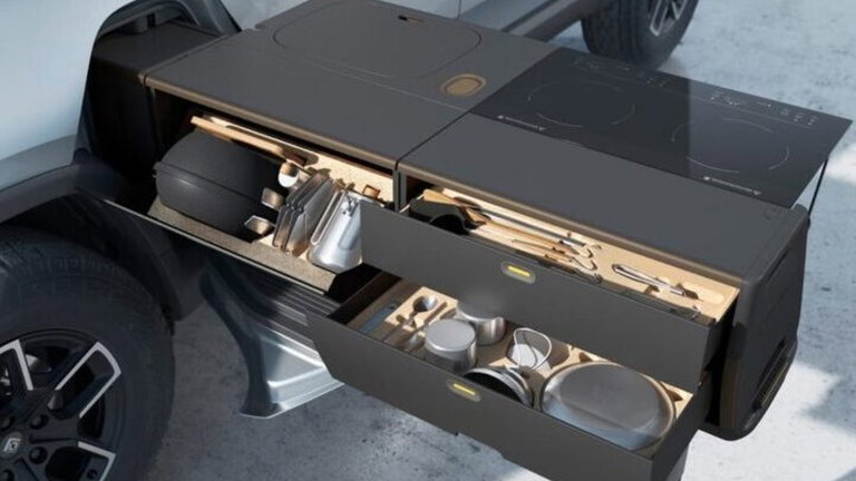 Rivian R1T, así será su cocina portátil que se podrá escoger como opción