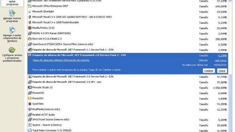 Soluciona los problemas con Agregar o quitar programas
