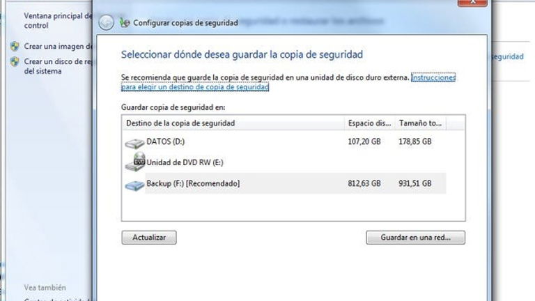 Haz copias de seguridad en Windows 7 sin instalar ninguna aplicación
