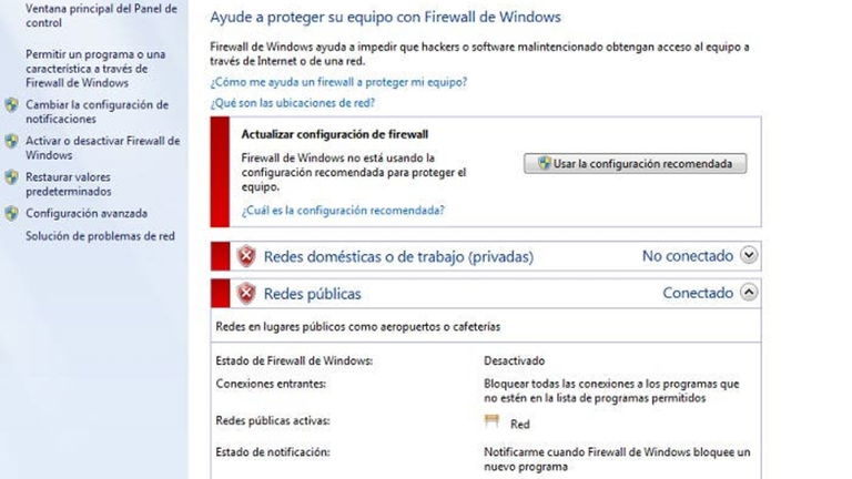 Configura excepciones en el firewall de Windows 10