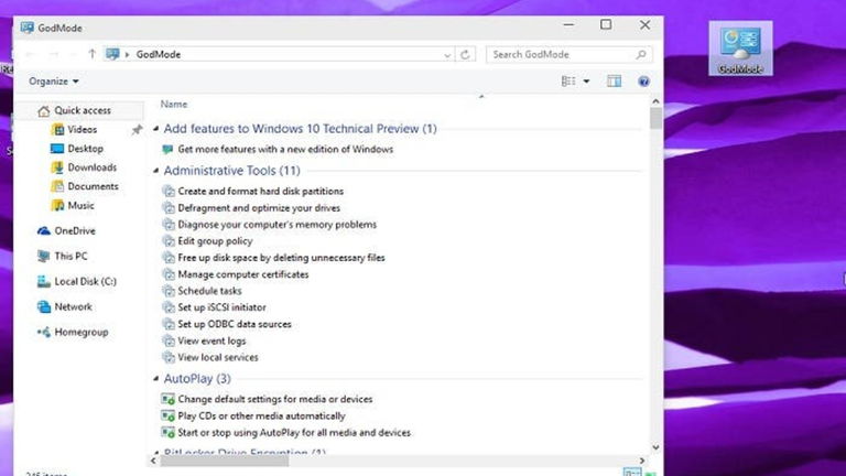Accede al Modo Dios de Windows 10