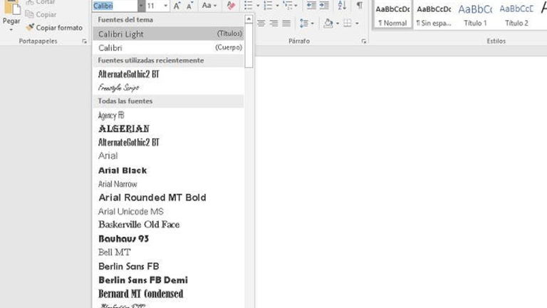 Añade nuevos tipos de letra a Microsoft Office