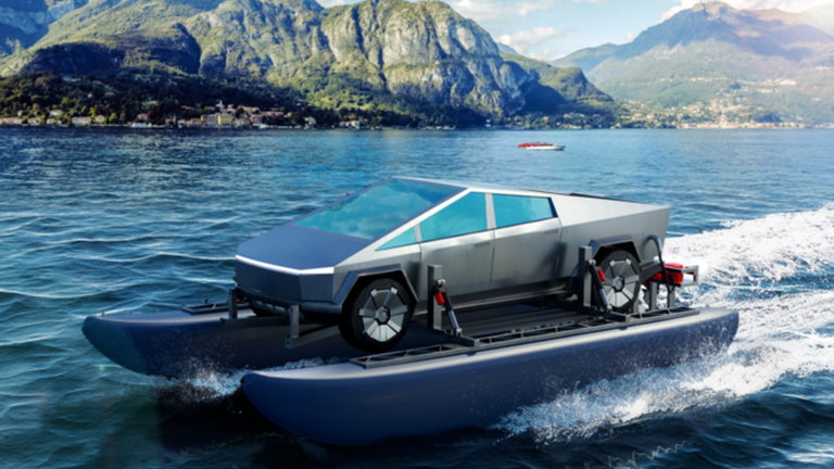 Cybercat, la solución que convierte al Cybertruck en un catamarán