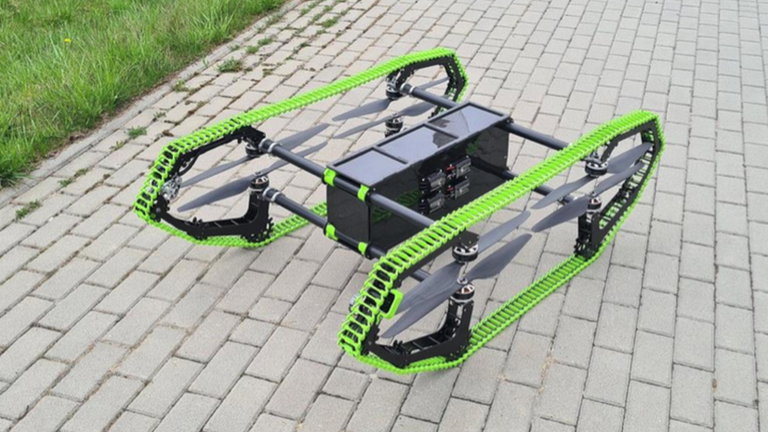 Crean un dron con la capacidad de volar de un helicóptero y circular como un tanque