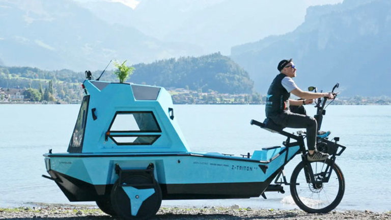 El híbrido de bicicleta y barco ha nacido, y es tan extraño como cabe esperar