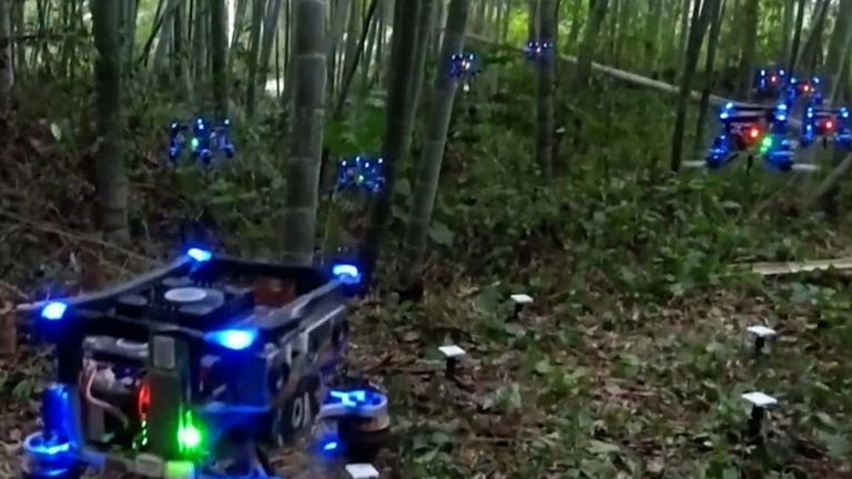 Crean un enjambre de drones que puede moverse por el bosque con rapidez y sin chocarse con el entorno
