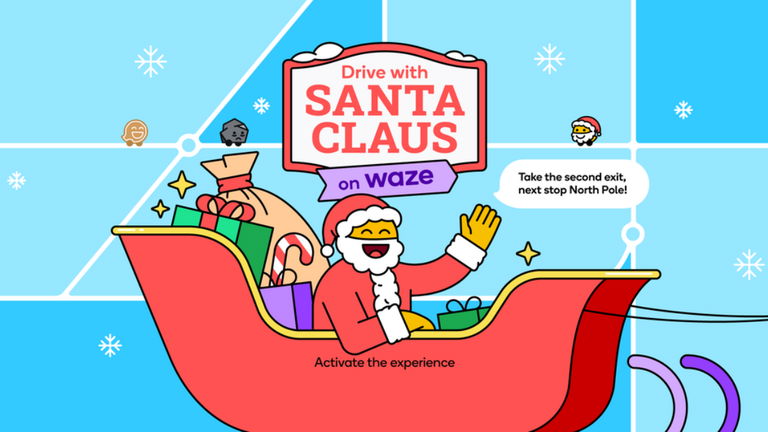 Papá Noel quiere guiarte en tus desplazamientos por carretera con la app Waze, así puedes activarlo
