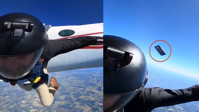 Se le cae el iPhone mientras hace paracaidismo: más de 4.000 metros de caída con un sorprendente desenlace