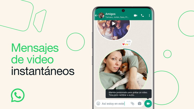 WhatsApp ya permite enviar mensajes de vídeo instantáneos con su última actualización