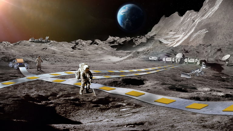 Este sistema de ferrocarril magnético es una de las propuestas de la NASA para el transporte en la Luna