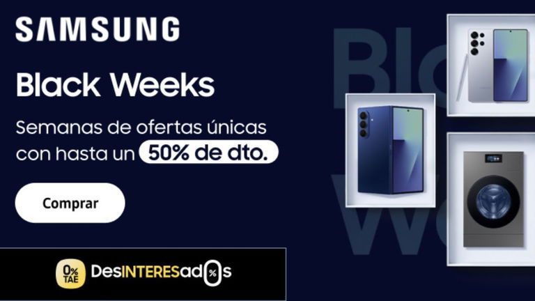 Las Black Weeks de Samsung.com dejan ofertas de hasta el 50 % de descuento y financiación en hasta 36 meses sin intereses