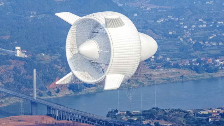 Un dirigible gigante chino en forma de OVNI podría revolucionar la forma en la que producimos energía eólica