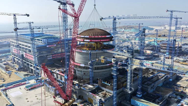 Esta potente central nuclear china ha instalado una cúpula de seguridad interior de nada menos que 228 toneladas
